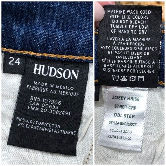 HUDSON - 🎉HP🎉 NWT L Sz 24 - Zoeey Straight-Leg Double Step Cropped/Social Grace - Picture 14 of 16